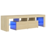 Mobile Porta TV con Luci LED Rovere Sonoma 140x36,5x40 cm