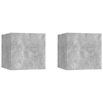 Armadietti a Parete per TV 2 pz Grigio Cemento 30,5x30x30 cm