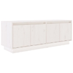 Mobile Porta TV Bianco 110x34x40 cm in Legno Massello di Pino