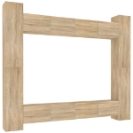 Set Mobili Porta TV 8pz Rovere Sonoma in Legno Multistrato