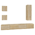 Set di Mobili Porta TV 5 pz Rovere Sonoma in Legno Multistrato
