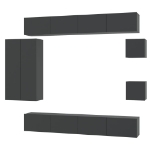 Set Mobili Porta TV 8pz Nero in Legno Multistrato