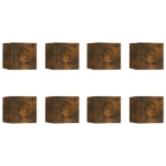 Armadietti TV a Parete 8 pz Rovere Fumo 30,5x30x30 cm