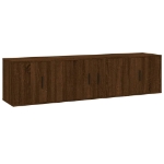 Set Mobili Porta TV 3 pz Rovere Marrone in Legno Multistrato