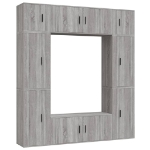 Set Mobili Porta TV 8pz Grigio Sonoma in Legno Multistrato