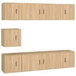 Set di Mobili Porta TV 7 pz Rovere Sonoma in Legno Multistrato