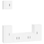 Set di Mobili Porta TV 5 pz Bianco in Legno Multistrato