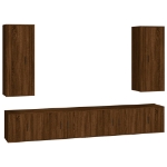 Set Mobili Porta TV 6 pz Rovere Marrone in Legno Multistrato