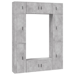 Set Mobili Porta TV 8pz Grigio Cemento in Legno Multistrato