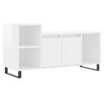 Mobile Porta TV Bianco Lucido 100x35x55 cm in Legno Multistrato