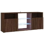 Mobile Porta TV con Luci LED Rovere Marrone 120x30x50 cm