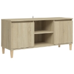 Mobile TV con Gambe in Legno Rovere Sonoma 103,5x30x50 cm