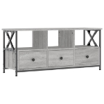 Mobile TV Grigio Sonoma 102x33x45 cm Legno Multistrato e Ferro