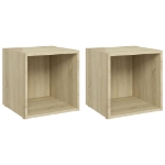 Mobili Porta TV 2pz Rovere Sonoma 37x35x37 cm Legno Multistrato