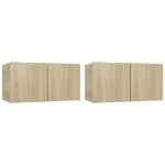 Mobili Porta TV Pensili 2pz Rovere Sonoma 60x30x30 cm