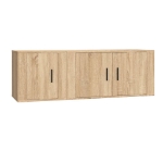 Set di Mobili Porta TV 2 pz Rovere Sonoma in Legno Multistrato