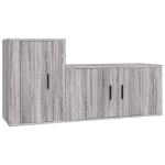 Set Mobili Porta TV 2 pz Grigio Sonoma in Legno Multistrato