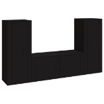 Set Mobili Porta TV 3 pz Nero in Legno Multistrato