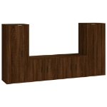 Set Mobili Porta TV 4 pz Rovere Marrone in Legno Multistrato