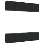 Set Mobili Porta TV 6 pz Nero in Legno Multistrato