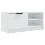 Mobile Porta TV Bianco Lucido 80x35x45 cm in Legno Multistrato