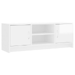 Mobile Porta TV Bianco Lucido 102x30x37,5 cm Legno Multistrato