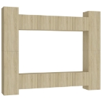 Set Porta TV 8 pz Rovere Sonoma in Truciolato
