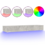 Mobile Porta TV con Luci LED Grigio Cemento 120x35x15,5 cm