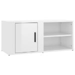 Mobile Porta TV Bianco Lucido 80x31,5x36 cm Legno Multistrato