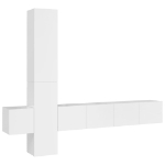 Set di Mobili Porta TV 5 pz Bianco Lucido in Legno Multistrato