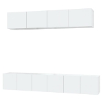 Set di Mobili Porta TV 5 pz Bianco Lucido in Legno Multistrato