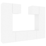Set di Mobili Porta TV 6 pz Bianco Lucido in Legno Multistrato