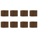 Armadietti TV a Parete 8 pz Rovere Marrone 30,5x30x30 cm