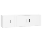 Set di Mobili Porta TV 2 pz Bianco in Legno Multistrato