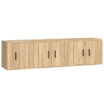 Set di Mobili Porta TV 3 pz Rovere Sonoma in Legno Multistrato