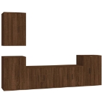 Set Mobili Porta TV 5 pz Rovere Marrone in Legno Multistrato