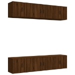 Set Mobili Porta TV 6 pz Rovere Marrone in Legno Multistrato