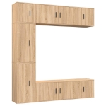 Set di Mobili Porta TV 7 pz Rovere Sonoma in Legno Multistrato