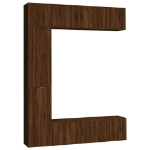 Set Mobili Porta TV 7 pz Rovere Marrone in Legno Multistrato