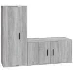 Set Mobili Porta TV 2 pz Grigio Sonoma in Legno Multistrato