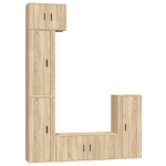 Set di Mobili Porta TV 5 pz Rovere Sonoma in Legno Multistrato