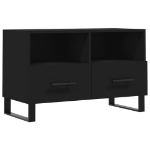 Mobile Porta TV Nero 80x36x50 cm in Legno Multistrato