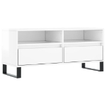 Mobile Porta TV Bianco Lucido 100x34,5x44,5cm Legno Multistrato