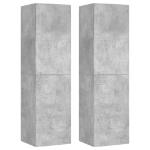 Mobili TV 2pz Grigio Cemento 30,5x30x110 cm Legno Multistrato