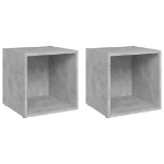 Mobili Porta TV 2pz Grigio Cemento 37x35x37cm Legno Multistrato