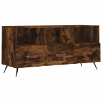 Mobile Porta TV Rovere Fumo 102x36x50 cm in Legno Multistrato