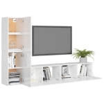 Set Mobili TV 4 pz Bianco Lucido in Truciolato