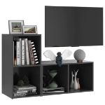 Mobili TV 2 pz Grigi 72x35x36,5 cm in Truciolato
