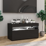 Mobile Porta TV con Luci LED Nero 75x35x40 cm