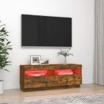 Mobile Porta TV con Luci LED Rovere Fumo 100x35x40 cm